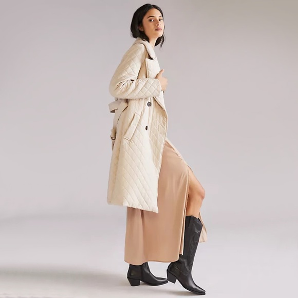 Anthropologie Jackets & Blazers - Avec Les Filles | Quilted Faux Leather Trench Coat | NWT